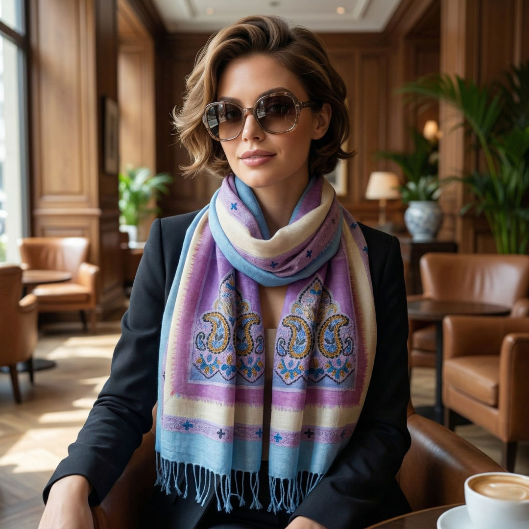 Boiled Wool Embroidery Bufanda/Scarf